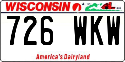 WI license plate 726WKW