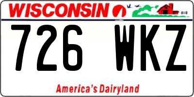 WI license plate 726WKZ