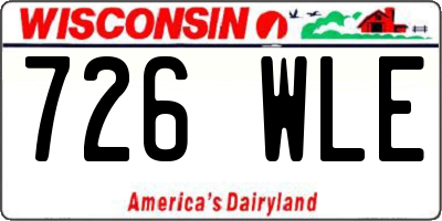 WI license plate 726WLE