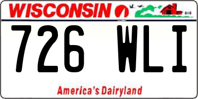 WI license plate 726WLI