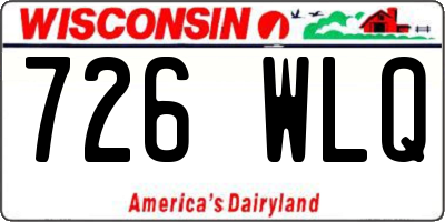 WI license plate 726WLQ