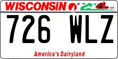 WI license plate 726WLZ