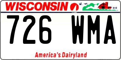 WI license plate 726WMA