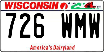 WI license plate 726WMW