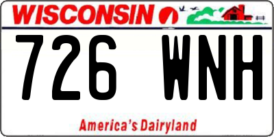 WI license plate 726WNH