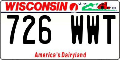 WI license plate 726WWT