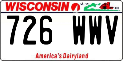 WI license plate 726WWV