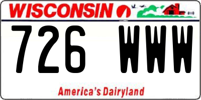 WI license plate 726WWW
