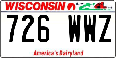 WI license plate 726WWZ