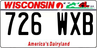WI license plate 726WXB