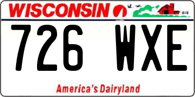 WI license plate 726WXE