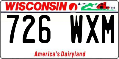 WI license plate 726WXM