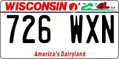 WI license plate 726WXN