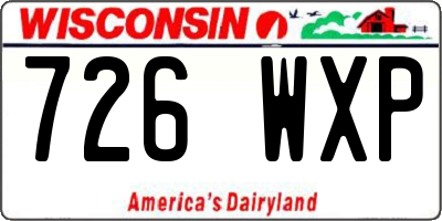 WI license plate 726WXP