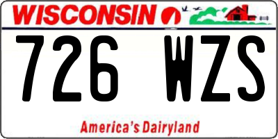 WI license plate 726WZS