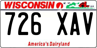 WI license plate 726XAV
