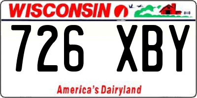 WI license plate 726XBY