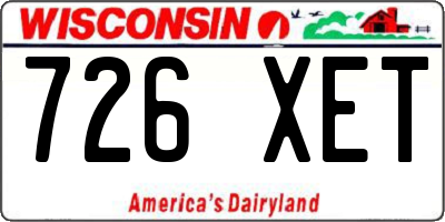 WI license plate 726XET