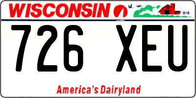 WI license plate 726XEU