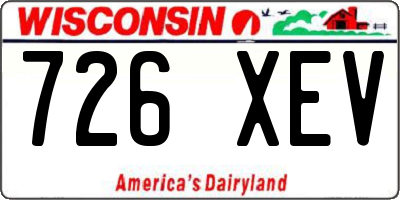 WI license plate 726XEV