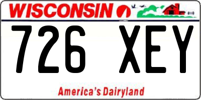WI license plate 726XEY