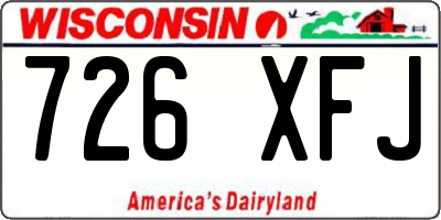 WI license plate 726XFJ