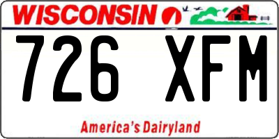 WI license plate 726XFM