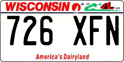WI license plate 726XFN