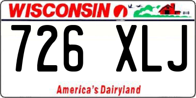 WI license plate 726XLJ