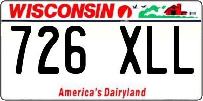 WI license plate 726XLL