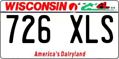 WI license plate 726XLS