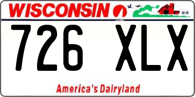 WI license plate 726XLX