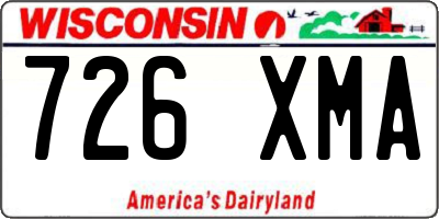 WI license plate 726XMA