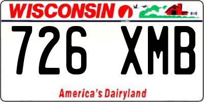 WI license plate 726XMB