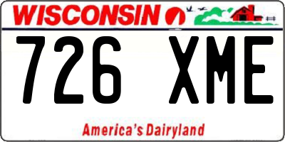 WI license plate 726XME