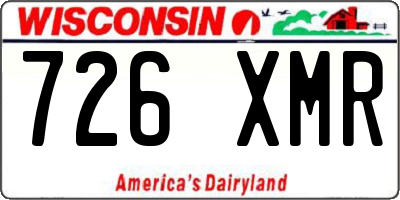 WI license plate 726XMR