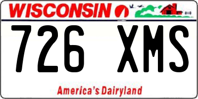 WI license plate 726XMS