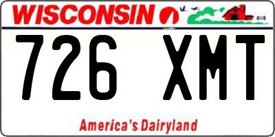WI license plate 726XMT