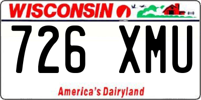 WI license plate 726XMU