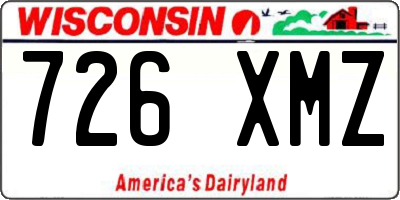 WI license plate 726XMZ