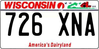 WI license plate 726XNA
