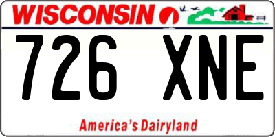 WI license plate 726XNE