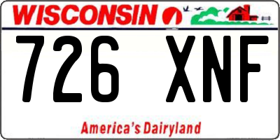 WI license plate 726XNF