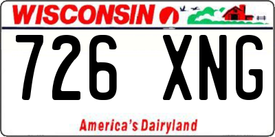 WI license plate 726XNG
