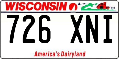 WI license plate 726XNI