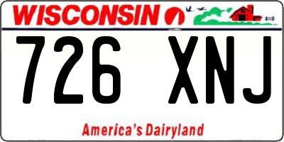 WI license plate 726XNJ