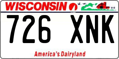 WI license plate 726XNK