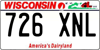 WI license plate 726XNL