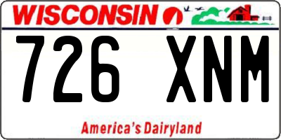 WI license plate 726XNM