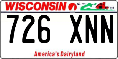WI license plate 726XNN